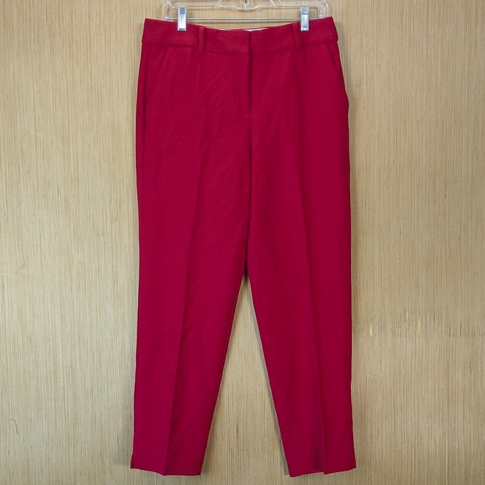 Talbots Hampshire Ankle Curvy Office Siren Pants Trouser Size 8 Red Straight Leg